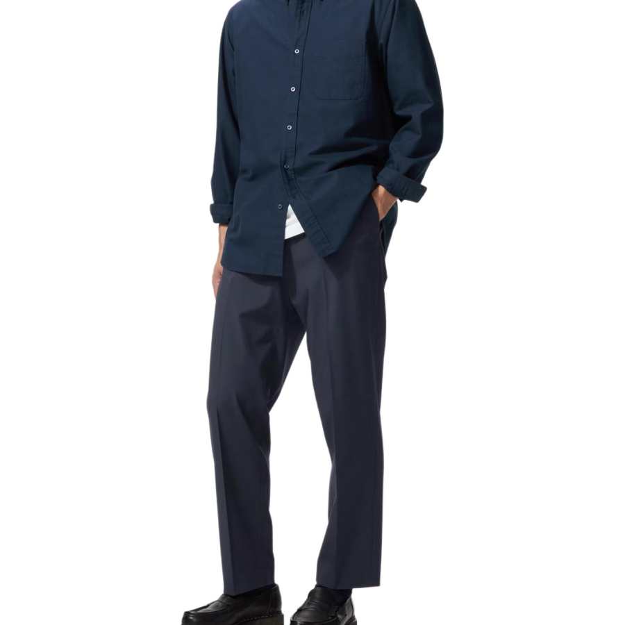 UNIQLO Suit Pants Men's Marine Blue Moderate