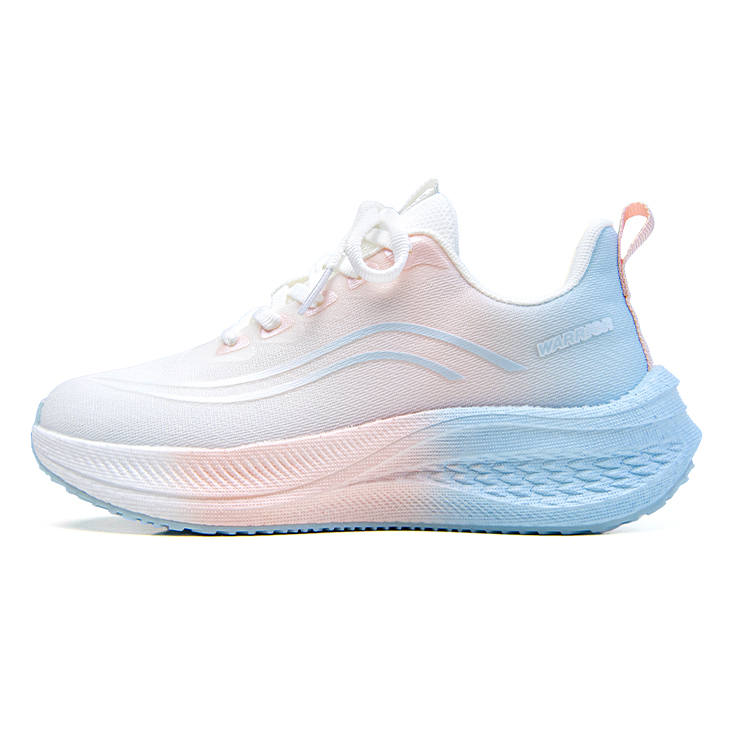 WARRIOR Running Shoes Women's Low Top White Blue Pink