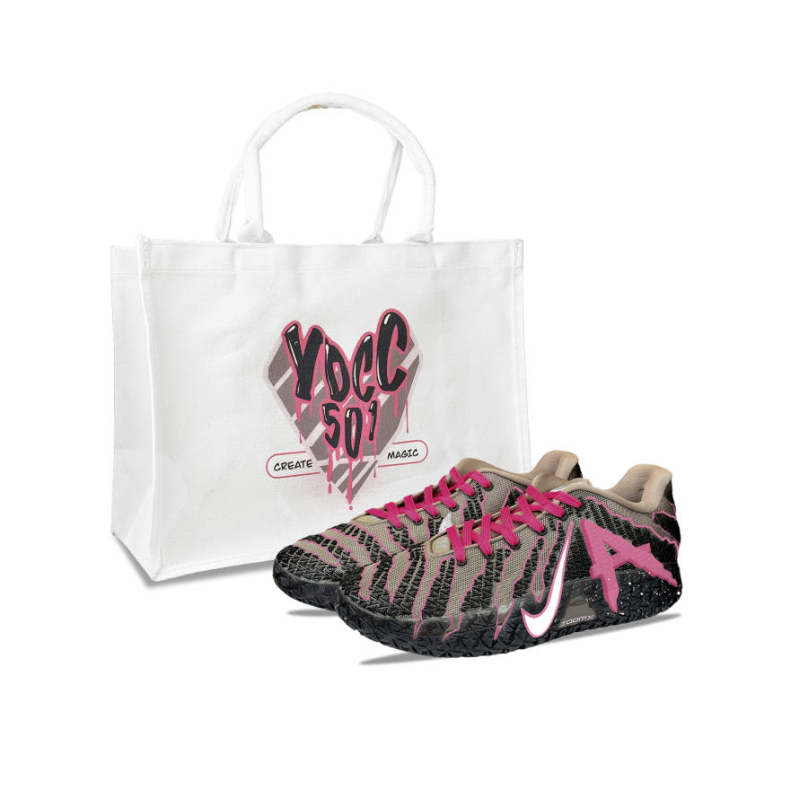 Nike Nike Ja Morant 3 YDCC Pink Lava, Shopping Bag Abrasion Resistant Coverage Low top Basketball Shoes Men's