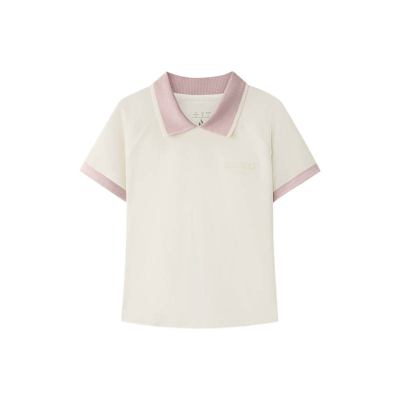 Skechers Polo Shirts Women's Marshmallow White 0074 Lapel Moderate Other