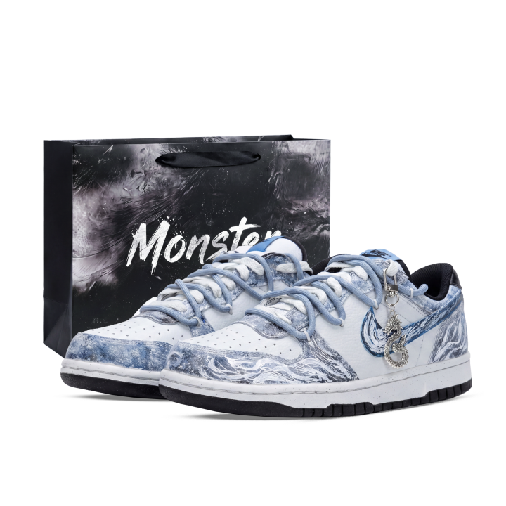 Nike Nike Big Skateboard Shoes Unisex Low Top White/Black/Gray/Blue