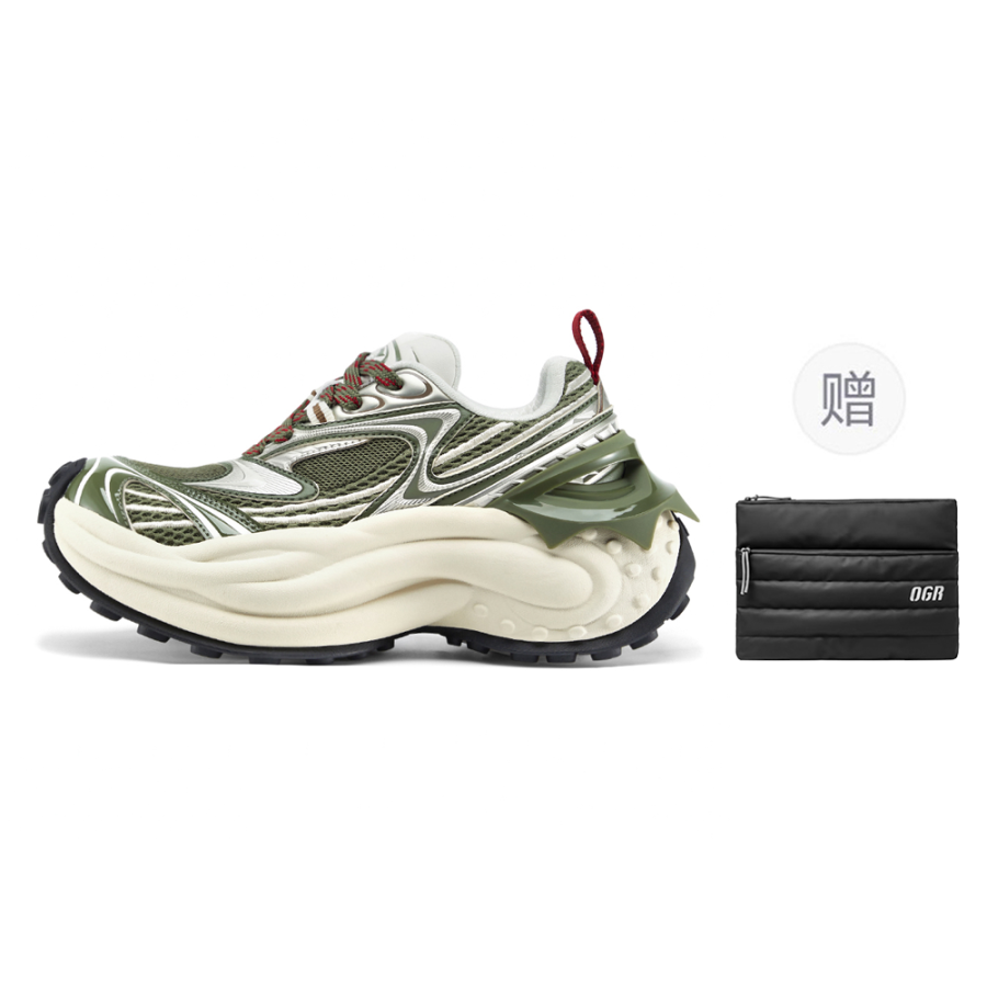OGR Octopus Low top Casual City Commuting Running Shoes Unisex Olive Green