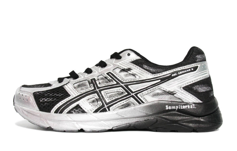 ASICS Gel Contend 4 Running Shoes Women's Low Top Silver Black