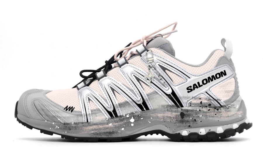 SALOMON XA PRO 3D Running Shoes Unisex Low Top Silver, Pink