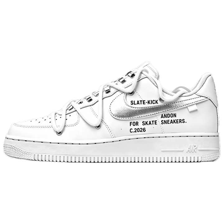 Nike Nike Air Force 1 Skateboard Shoes Unisex Low Top White Silver