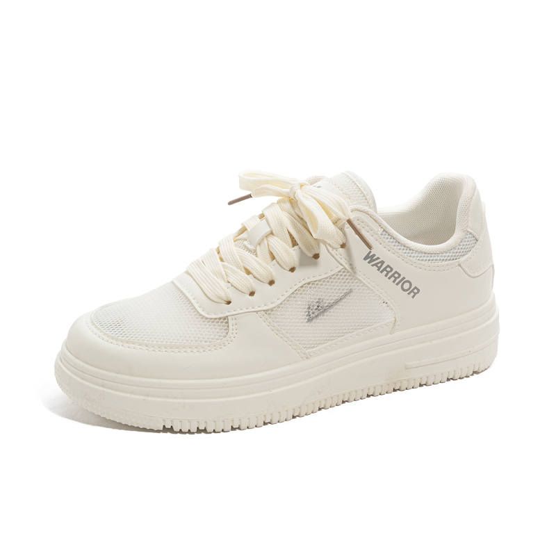 WARRIOR Skateboard Shoes Unisex Low Top White Gray, White Black, Beige Green