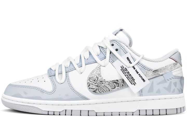 Nike Nike Dunk Skateboard Shoes Unisex Low Top White/Blue/Gray