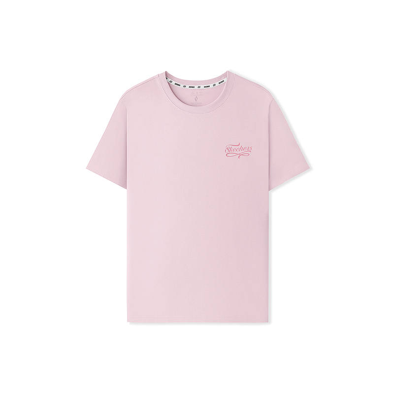 Skechers T Shirts Women's Chalk Pink 01SX Crew Neck Moderate