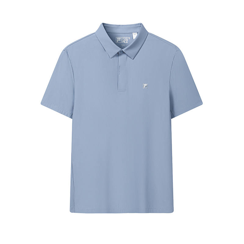 FILA WHITE Polo Shirts Men's Polar Ice Blue Polo Collar Moderate Straight Fit