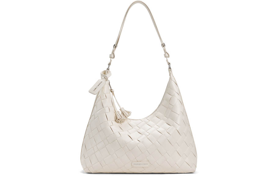 CHARLES&KEITH Pu Crossbody Bag, Shoulder Bag Medium Women's Milk White/Chocolate/Black