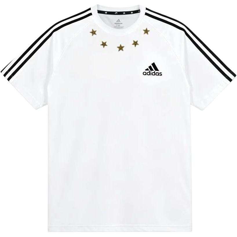 Adidas Adidas Football T Shirts Men's White Crew Neck Moderate