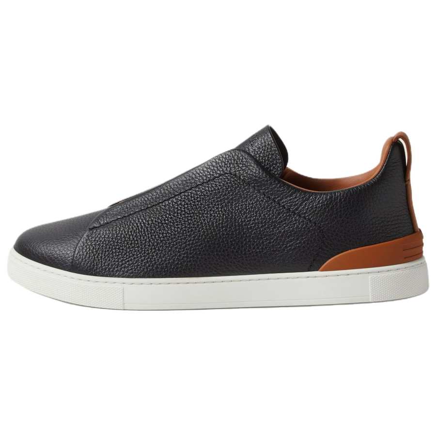Ermenegildo Zegna Triple Stitch Skateboard Shoes Men's Low Top Black