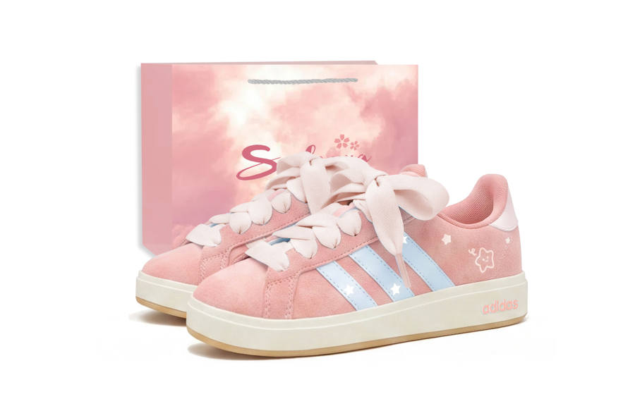 Adidas Adidas Grand Court Base 00s Skateboard Shoes Unisex Low Top Pink Blue Multicolor
