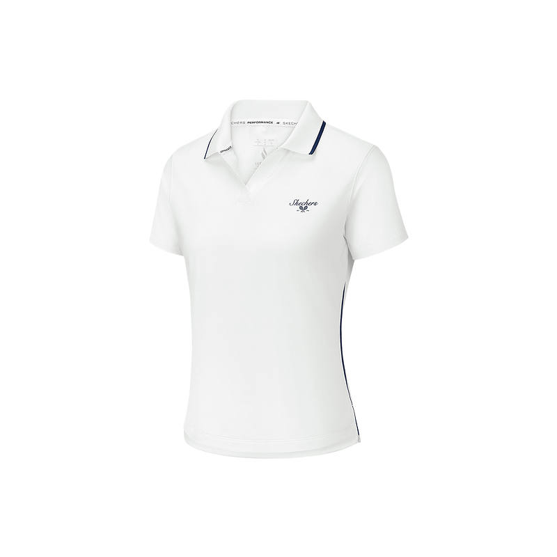 Skechers Polo Shirts Women's Bright White 0019 Polo Collar Moderate