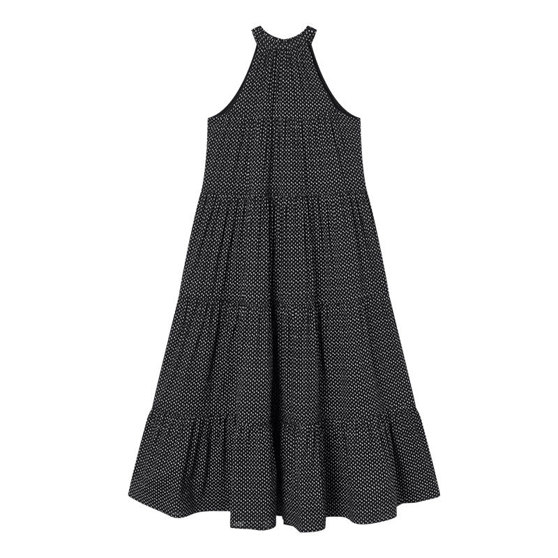 XIANGYING Sleeveless Dresses Women's Black Moderate