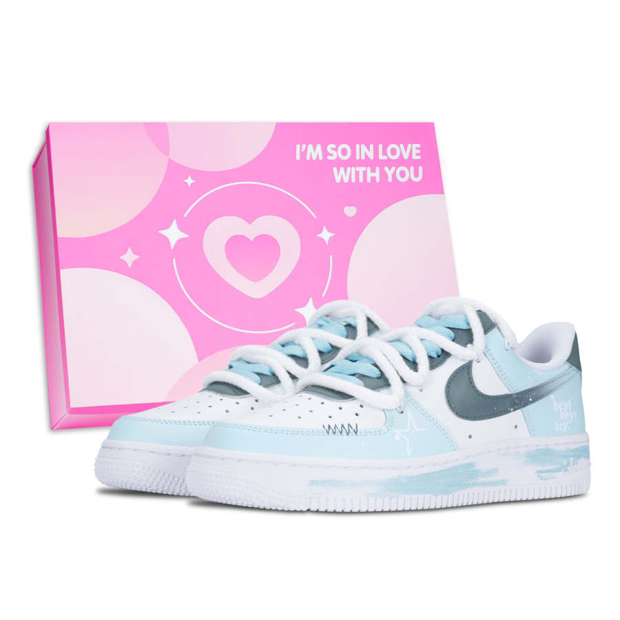 Nike Nike Air Force 1 Skateboard Shoes Women's Low Top White/blue/dark Blue