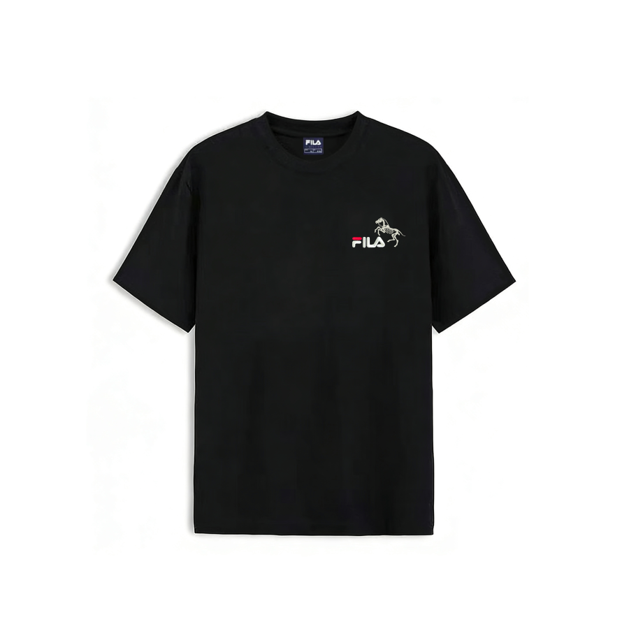FILA T Shirts Unisex Black Crew Neck Moderate
