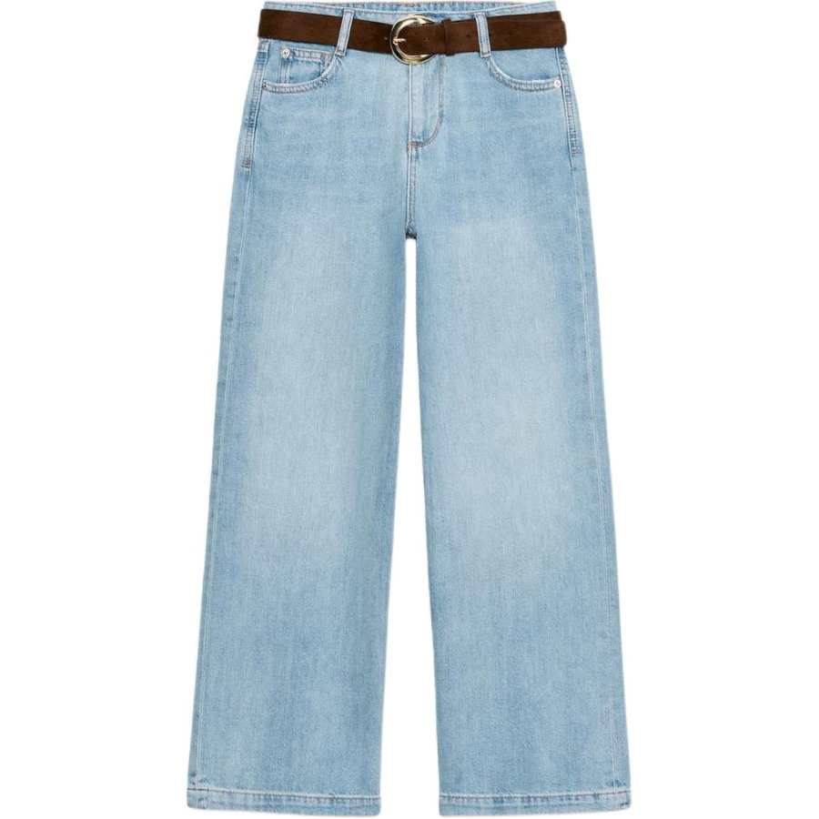 ZARA Jeans Women's Light Blue Moderate Wide Leg Pants