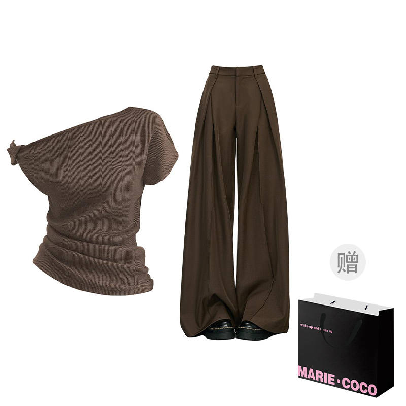 MARIE·COCO Casual Suits Women's Asymmetrical Shoulder Moderate