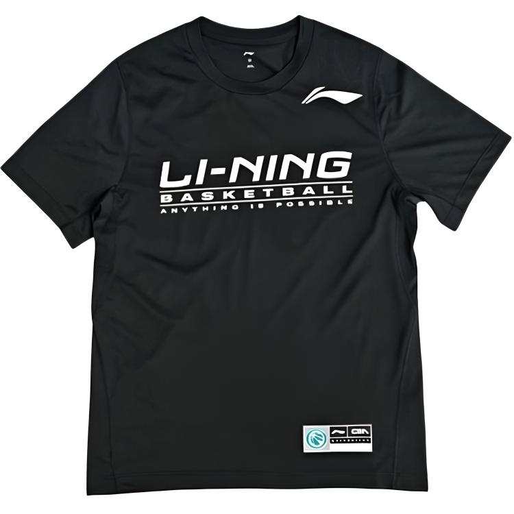 Li-Ning Li Ning Professional Basketball Collection Quick Dry T Shirts Men's Black Crew Neck Moderate Straight Fit