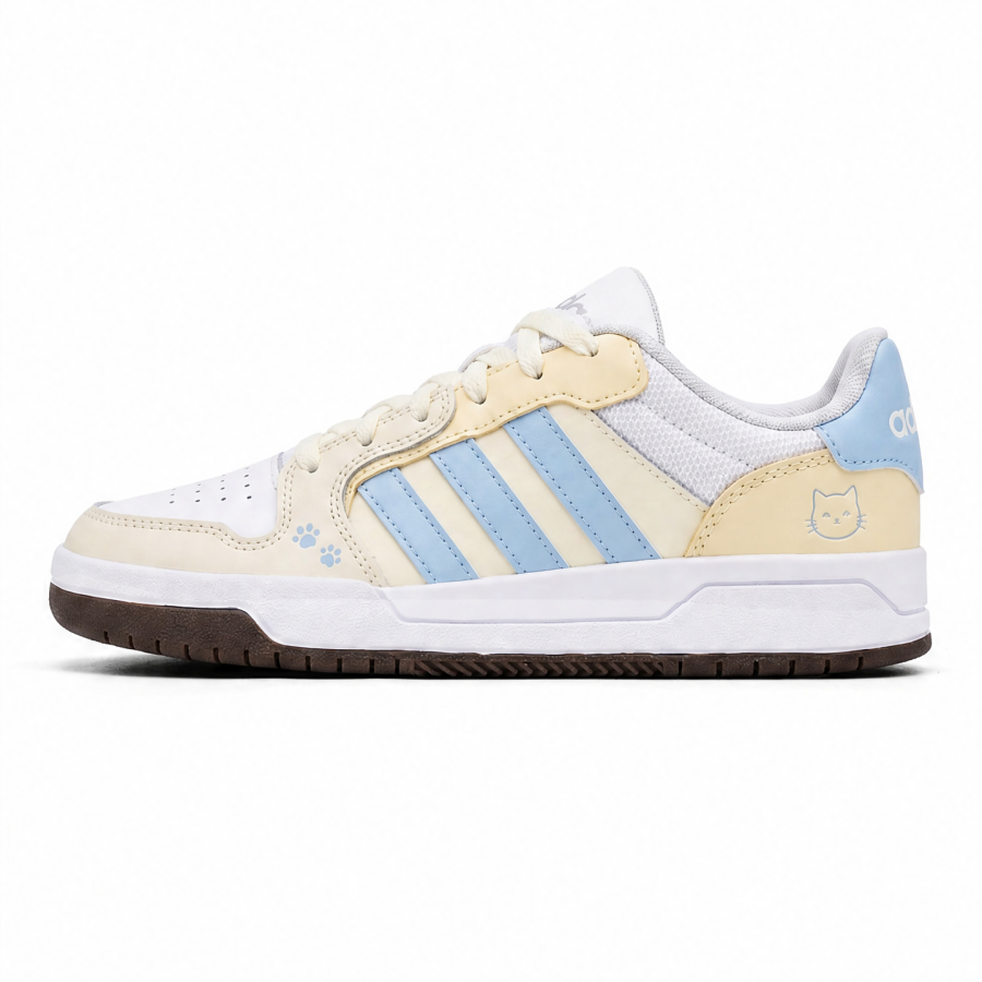 Adidas Adidas ENTRAP Skateboard Shoes Unisex Low Top Ecru Light Blue Light Yellow Brown