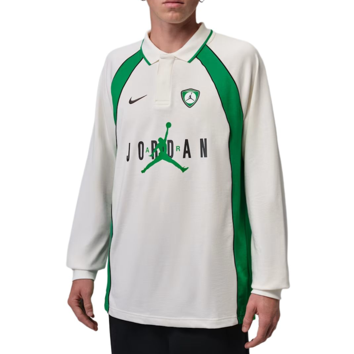 Jordan Jordan Flight Polo Shirts Men's Sail White/Lucky Green/Lucky Green Lapel Moderate Other