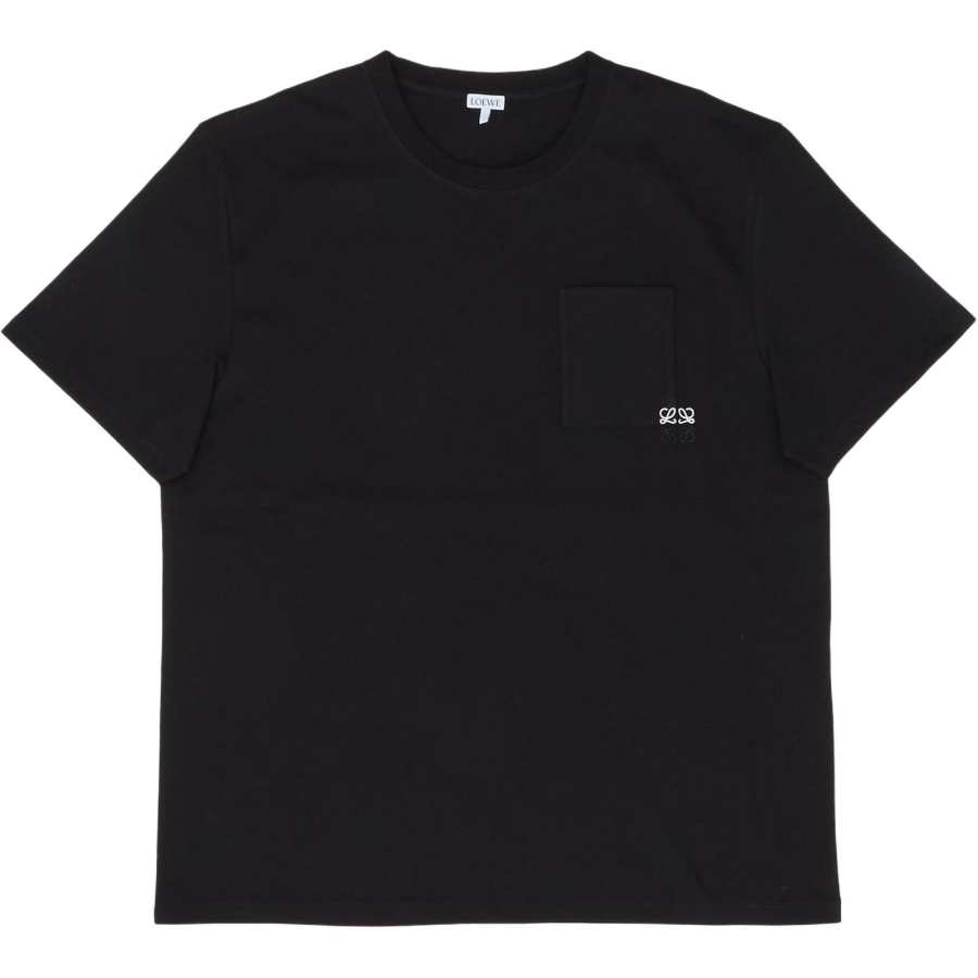LOEWE T Shirts Men's Black Crew Neck Moderate Straight Fit