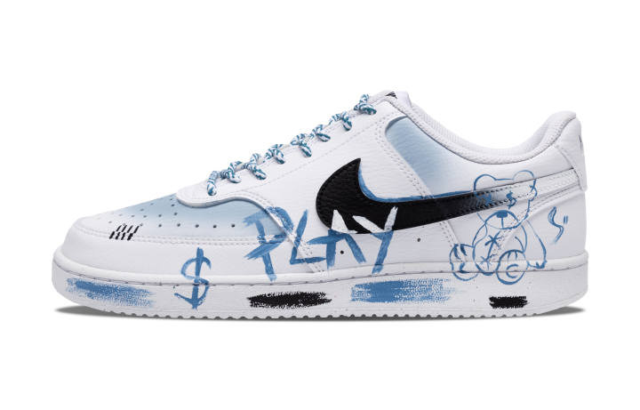 Nike Nike Court Vision 1 Skateboard Shoes Unisex Low Top White Blue Black