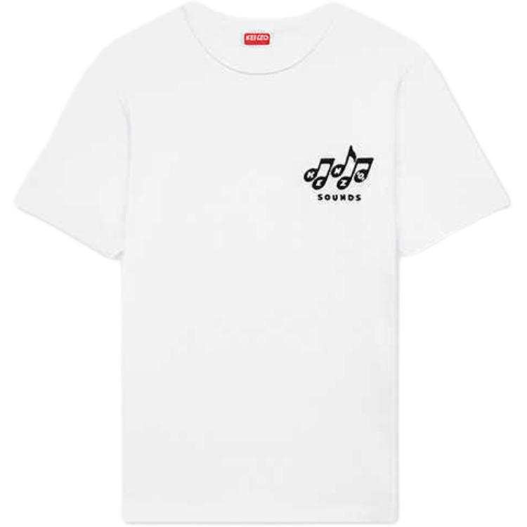 KENZO T Shirts Unisex Ecru Crew Neck Moderate Straight Fit