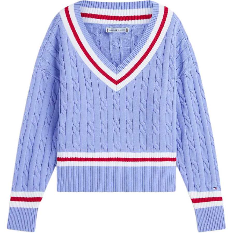 Tommy Hilfiger Sweaters Women's Lilac V Neck Moderate Other