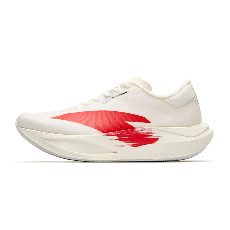ANTA Zone 2 Heart Rate SE Running Shoes Men's Low Top Ivory White/Fish Tail Red