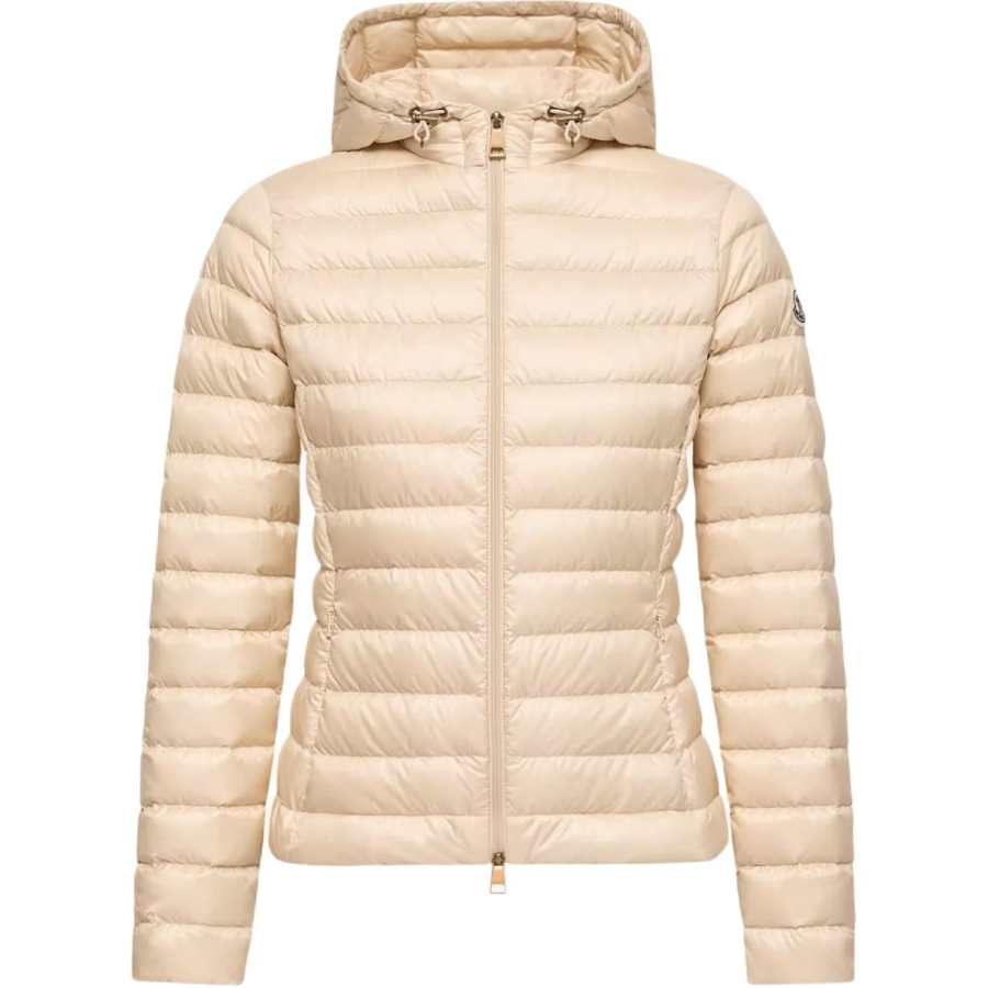 Moncler Down Jackets Women's Light Beige Hooded Non Detachable Thickened