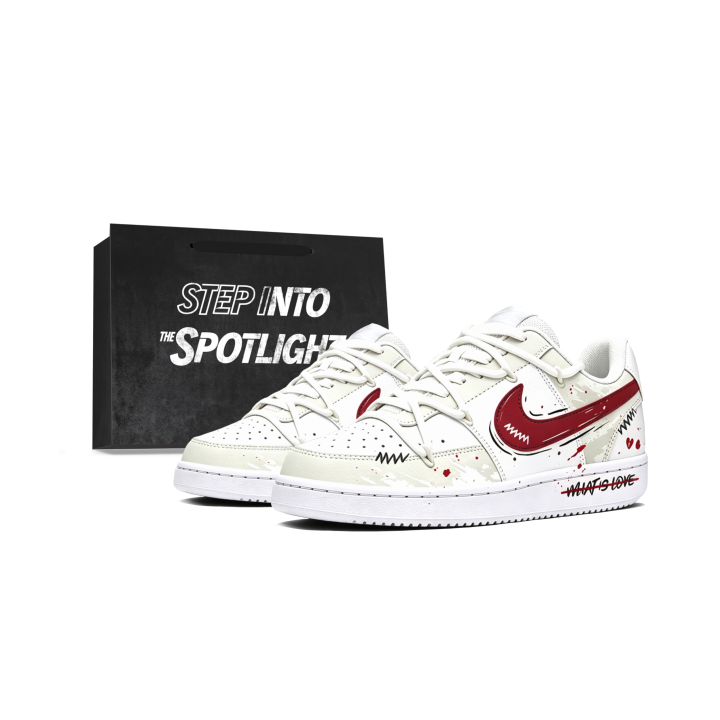 Nike Nike Court Vision 1 Skateboard Shoes Men's Low Top White, Beige, Red