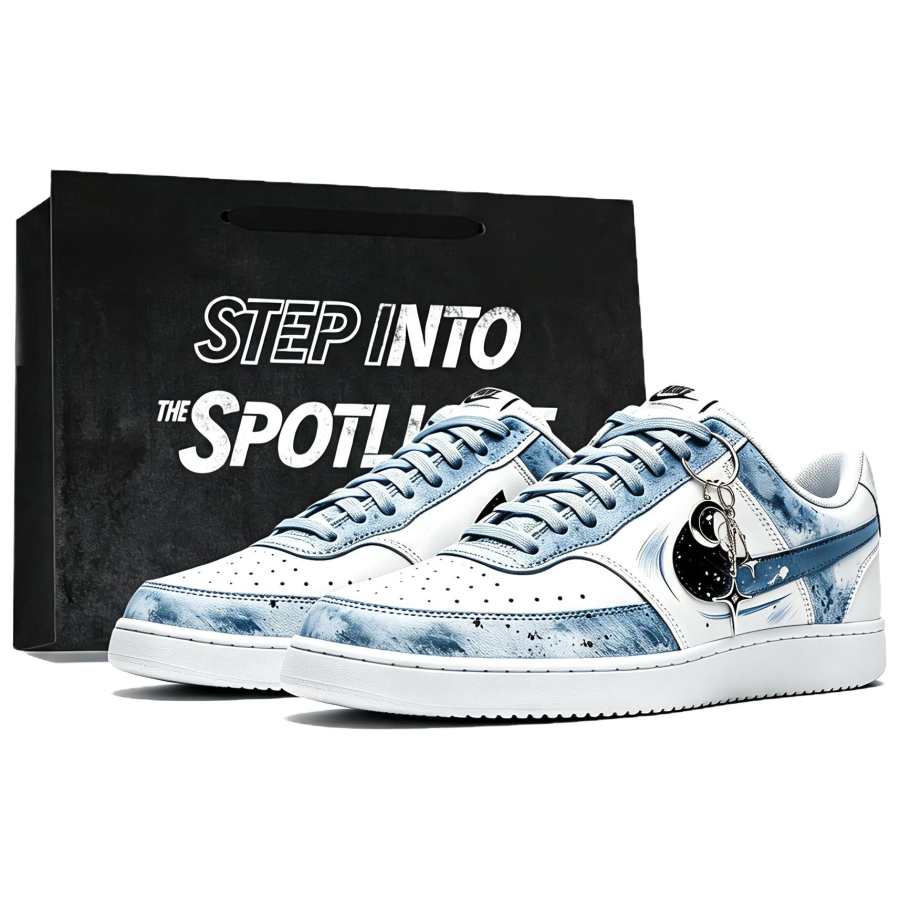 Nike Nike Court Vision 1 Skateboard Shoes Unisex Low Top White Blue