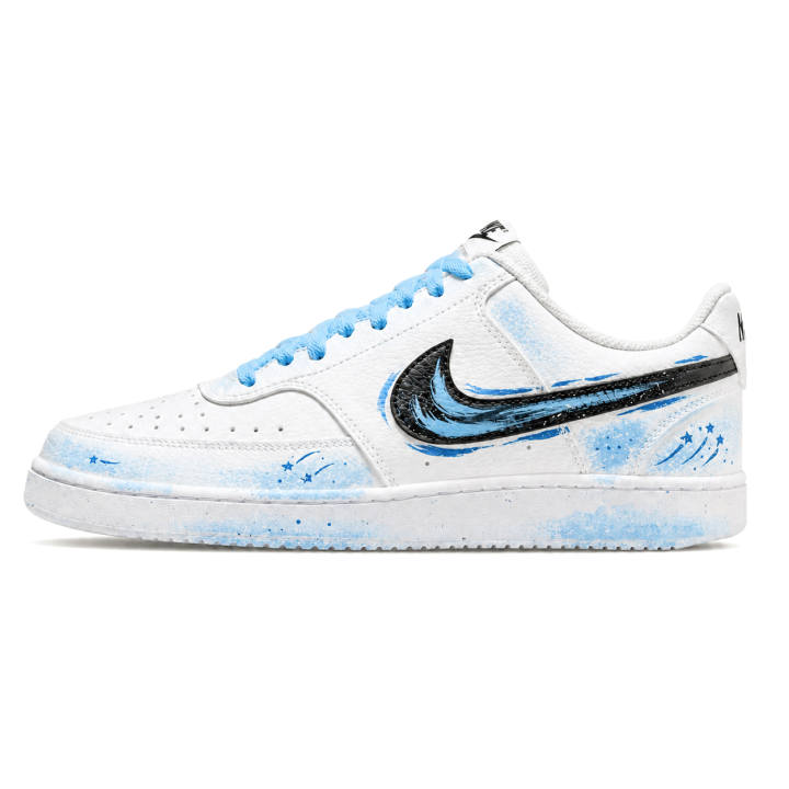 Nike Nike Court Vision 1 Dusty Blue Starry Slip Resistant Cushioning Abrasion Resistant Breathable Low top