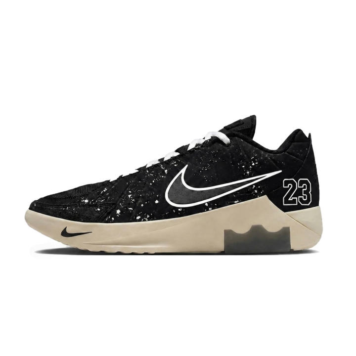 Nike Nike LEBRON WITNESS IX Slip Resistant Abrasion Resistant Coverage Mid top Basketball Shoes Men's Black White
