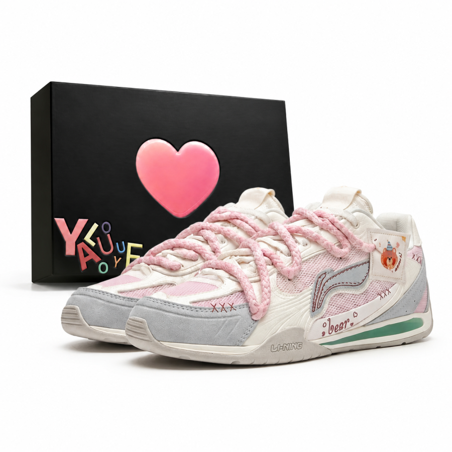 Li-Ning Li Ning Film CLASSIC Casual Shoes Women's Low Top Gray, Pink, Green, White