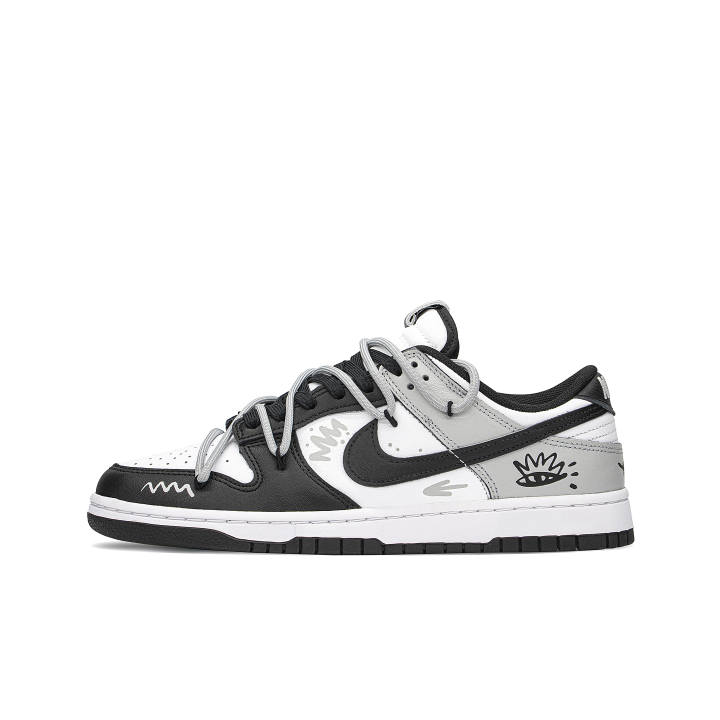 Nike Nike Dunk Low top Skateboard Shoes Unisex Black White Gray