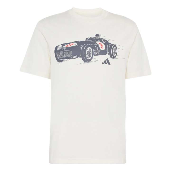 Adidas Adidas MERCEDES AMG Racing T Shirts Men's Jade White/Granite Gray Crew Neck Moderate