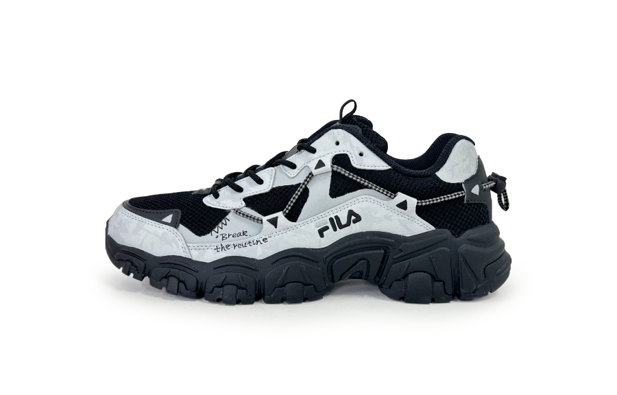 FILA Fluid Chunky Sneakers Unisex Low Top Black/Gray