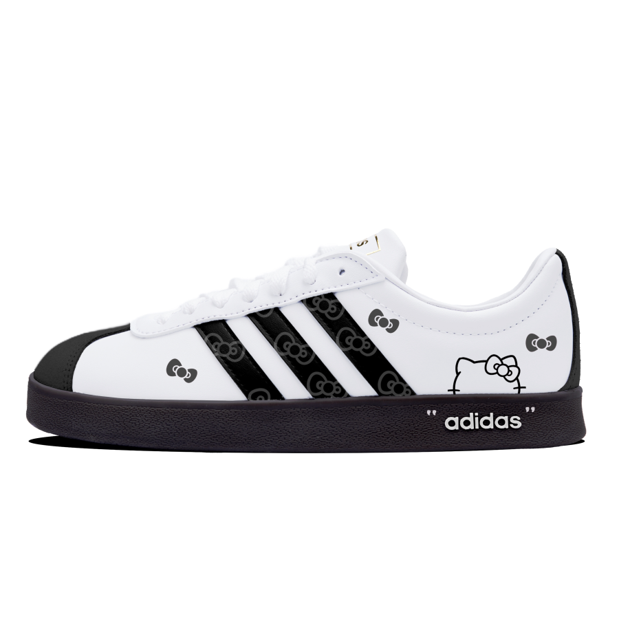 Adidas Adidas Vl Court Classic Skateboard Shoes Unisex Low Top White/Black/Gray