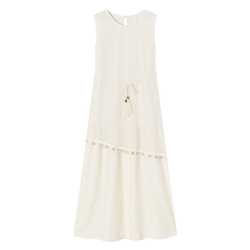 XIANGYING Sleeveless Dresses Women's Beige Moderate