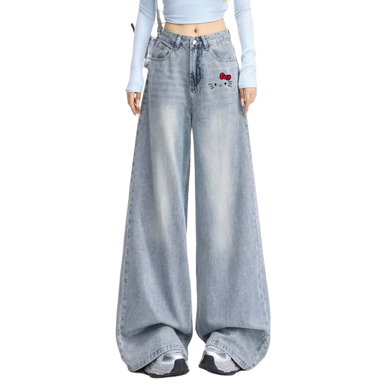 Sanrio Hello Kitty Jeans Women's Blue Moderate Scimitar Pants