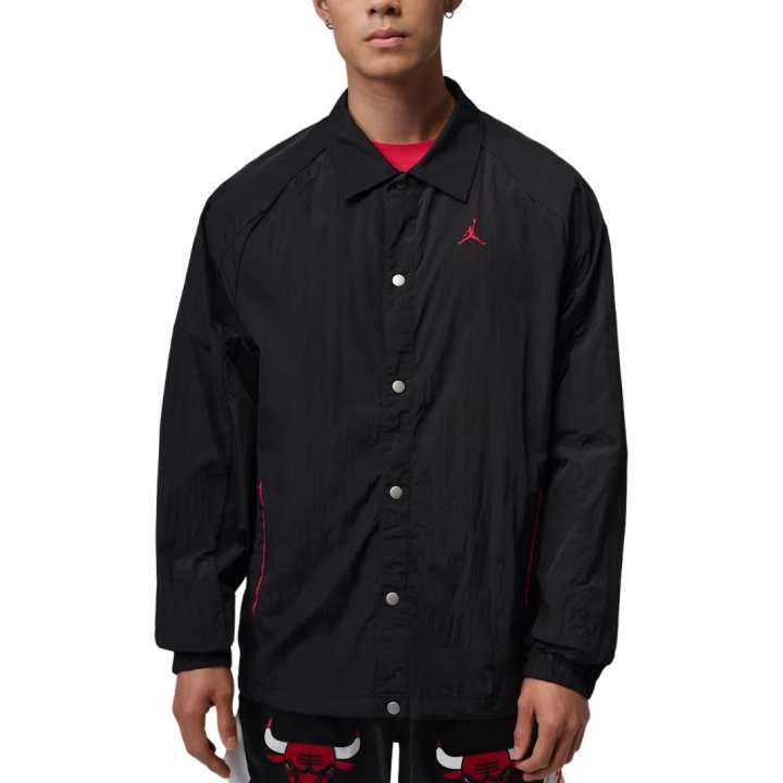 Jordan Jordan Brooklyn Jackets Men's Black/Gym Red Lapel Moderate Other