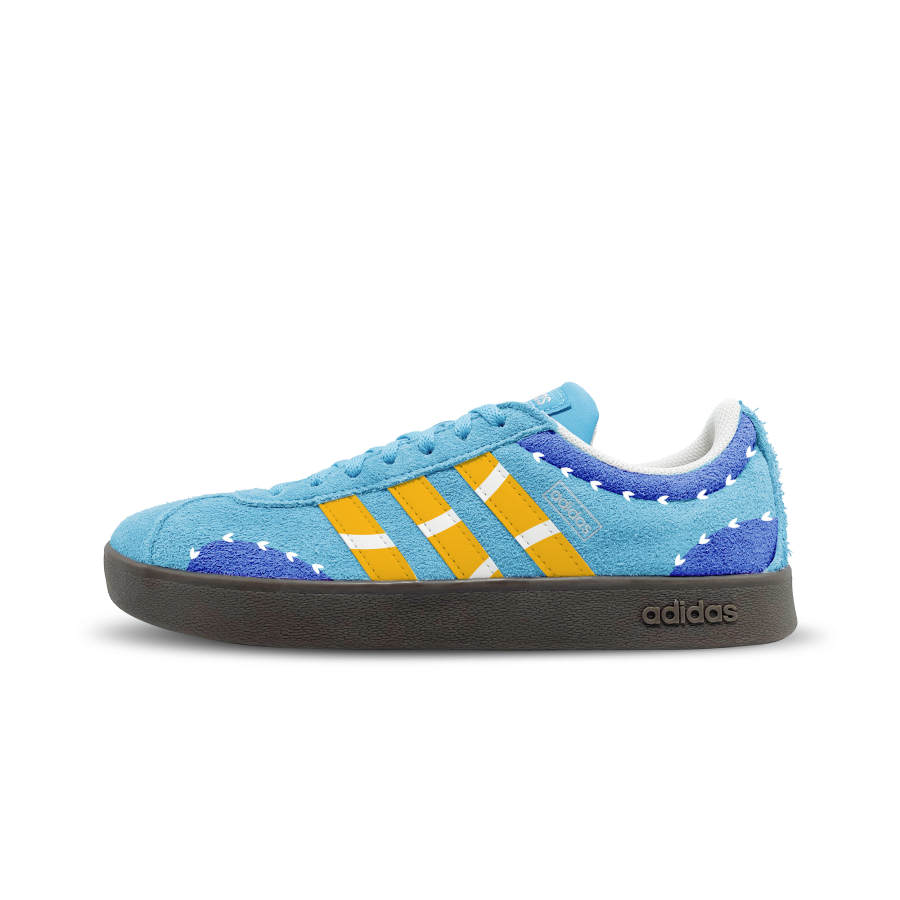 Adidas Adidas VL COURT 2.0 German Army Trainers Unisex Low Top Blue & Dark Blue & Yellow