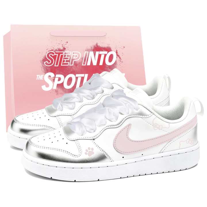Nike Nike Court Borough Skateboard Shoes Women's Low Top Silver