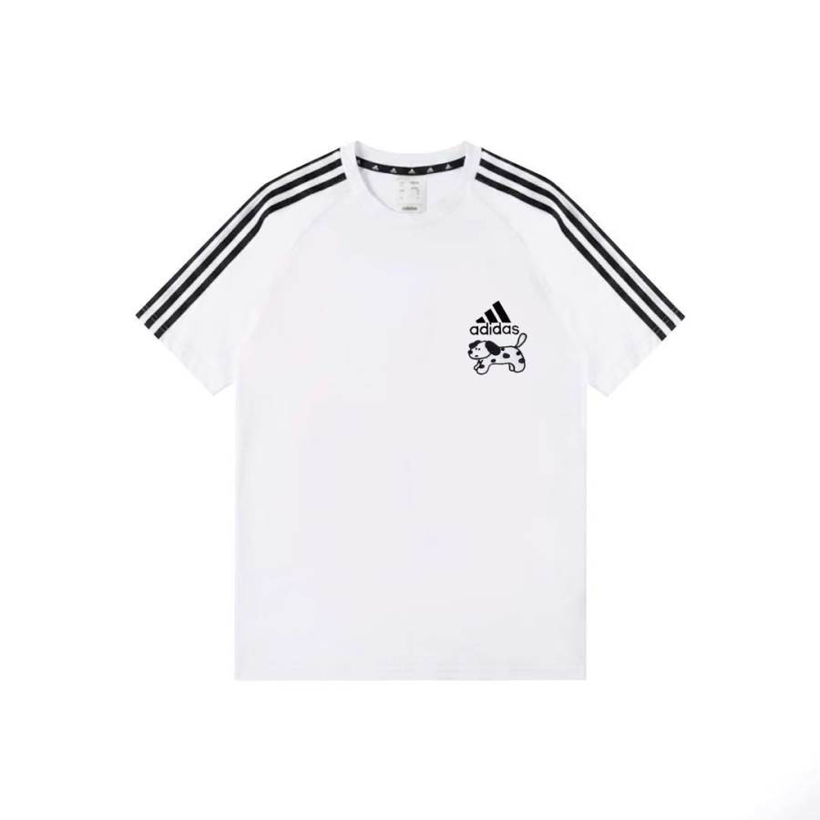 Adidas Adidas T Shirts Unisex White Spot Dog Crew Neck Moderate