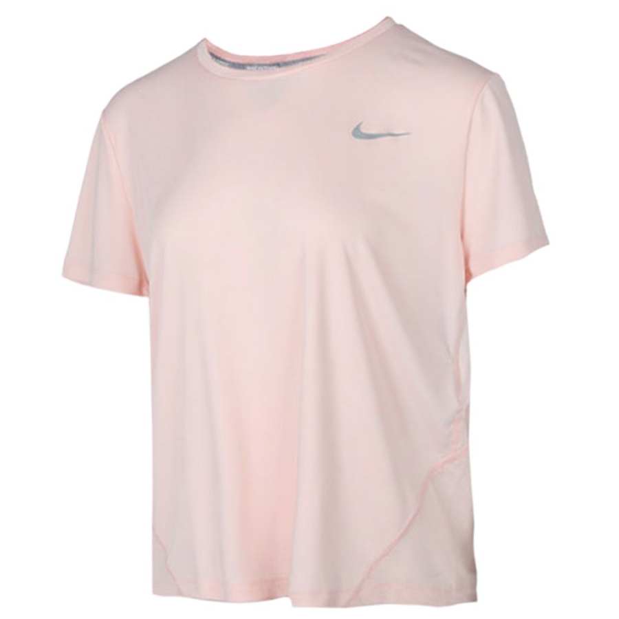 Nike Nike Running T Shirts Women's Pink Crew Neck Moderate