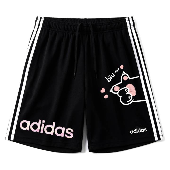 Adidas Adidas ESSENTIALS 3 Stripes Casual Shorts Unisex Black Thin Straight Fit Pants