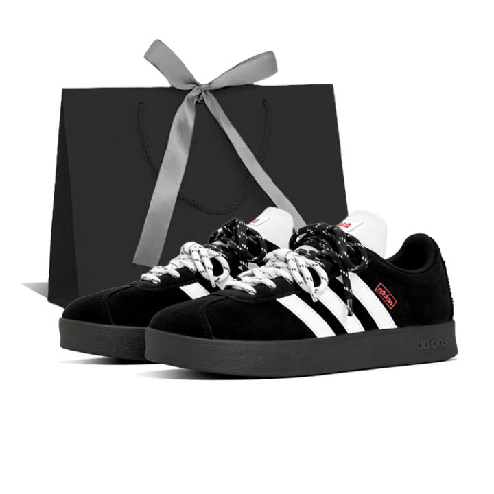 Adidas Adidas Vl Court Classic German Army Trainers Unisex Low Top Black White